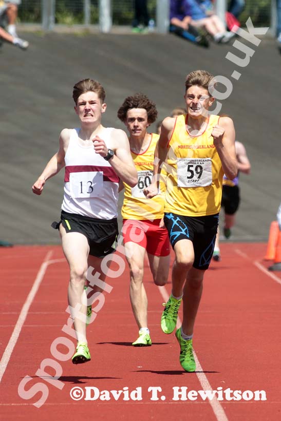 800 metres at the Annual Inter-Counties Schools, Cleveland v Cumbria v Durham v Northumberland at Claireville Stadium, Middlesbrough